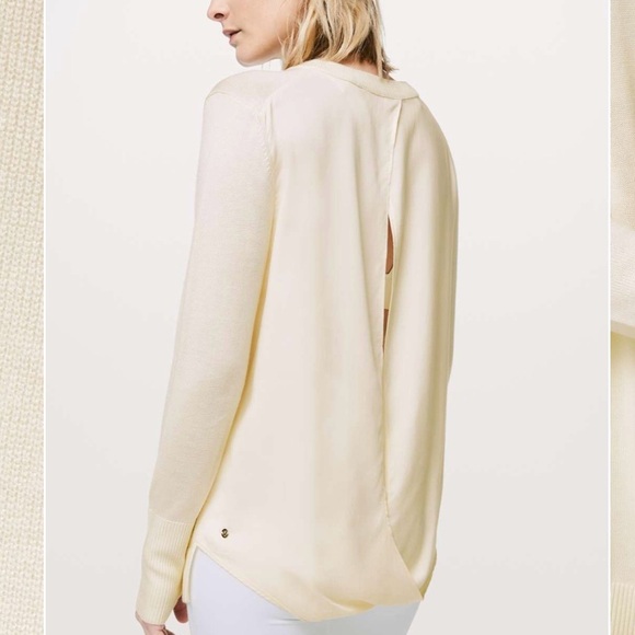 lululemon athletica Sweaters - Lululemon Still At Ease Cashlu Knit Pullover Sweater in Angel Wing Cream Size 6